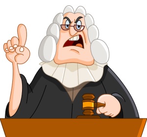 Мультипликационное изображение судьи с молотком