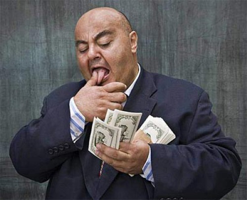 Изображение черного банкира с деньгами